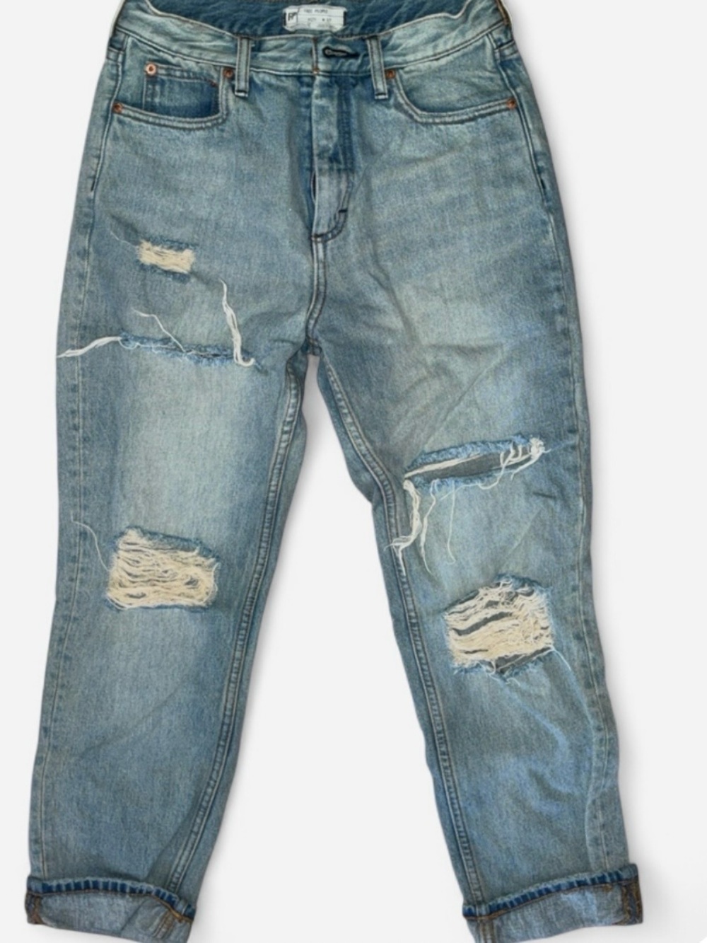 Free People Light Blue Distressed Denim Jeans
